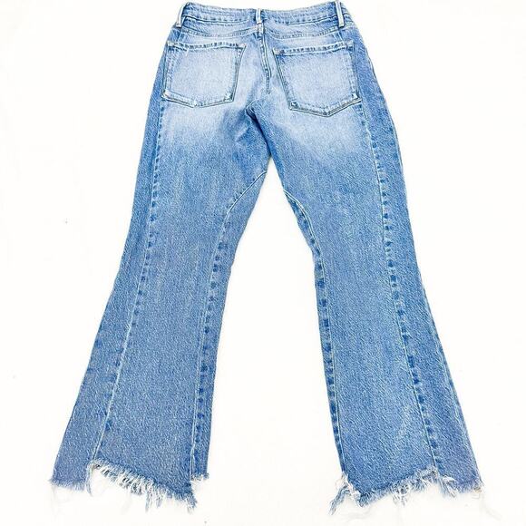 Frame Le Crop Mini Boot Ripped Raw Hem Denim Jeans Masonic Size 26 - Picture 3 of 8